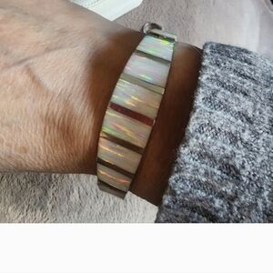 Elegant Silver and White Bracelet